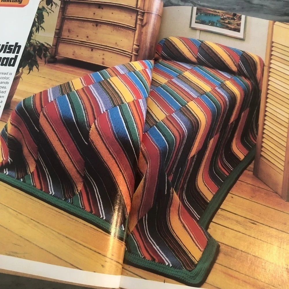 Home decorating with knitting and crochet Mary Harding 1973 1975 BoHo needlework - Picture 7 of 15